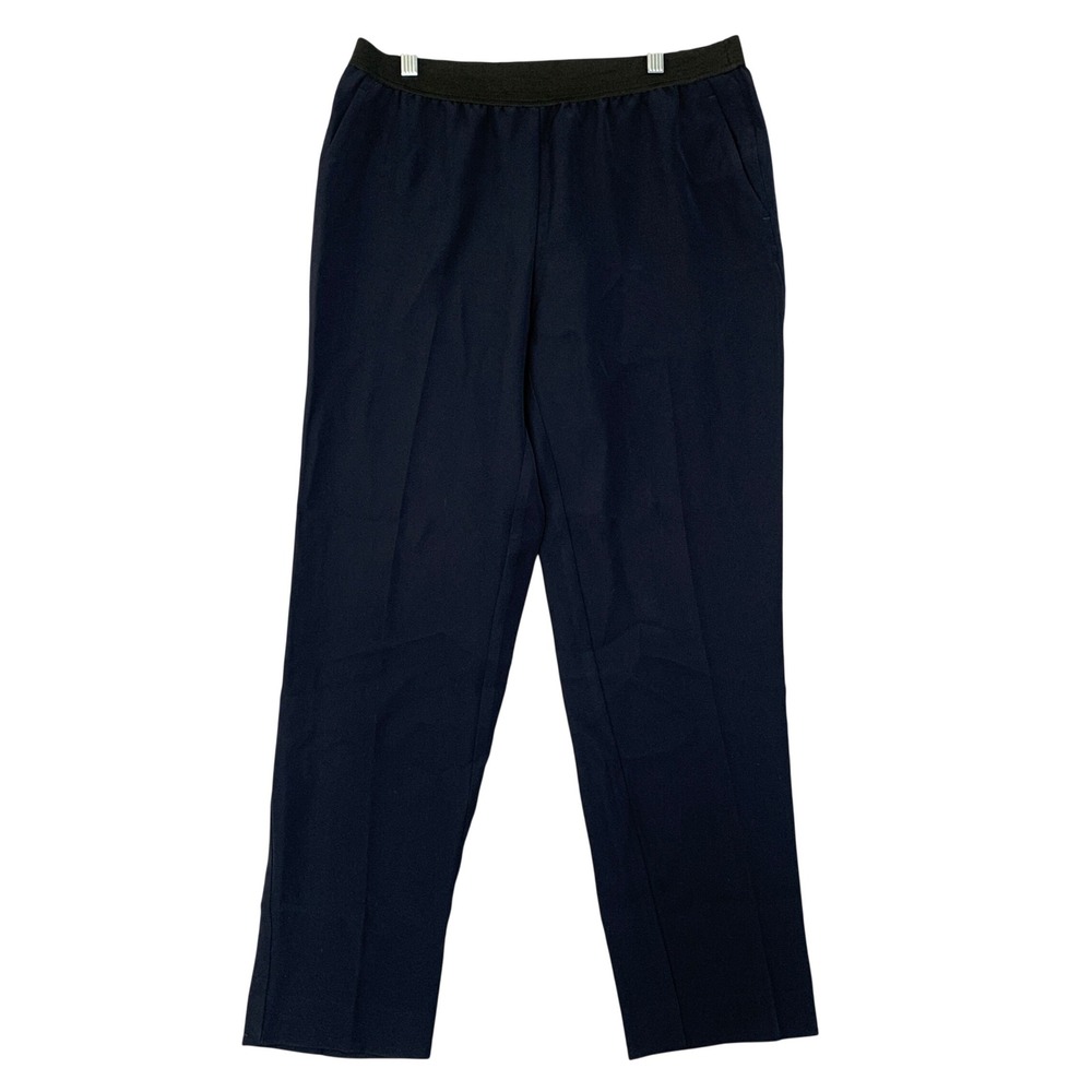 Ann Taylor Satin Tapered Pants Women's 6 Navy Blue Polyester Stin